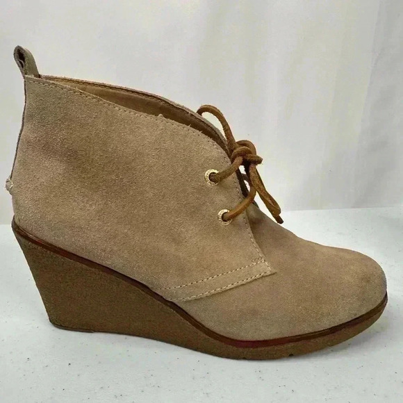 Sperry Top Sider Women's Harlow Tan Suede Wedge Chukka Bootie Size 7.5 - Picture 4 of 14